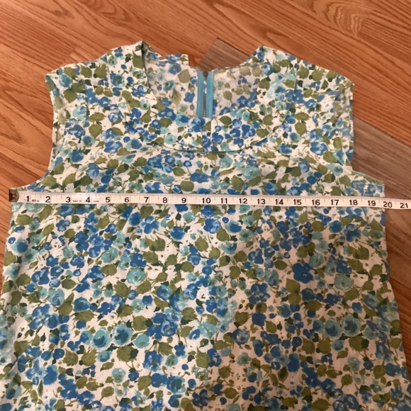Vintage cotton floral mini dress Peter Pan collar - Picture 3 of 3